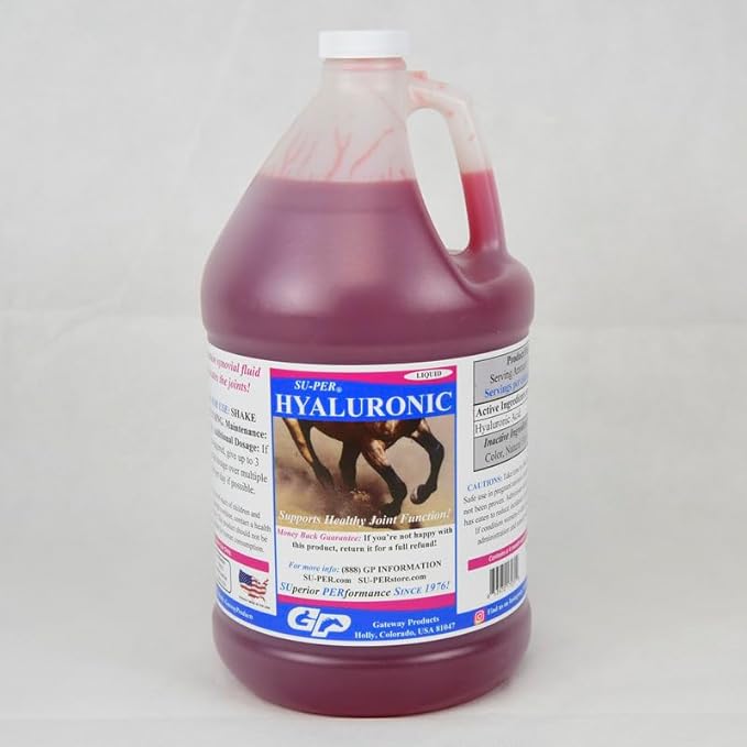 SU-PER Hyaluronic Joint Supplement for Horses - Supports Joints Health & Lubrication - Horse Hyaluronic Acid Liquid - 1 Gallon, 4 Month Supply