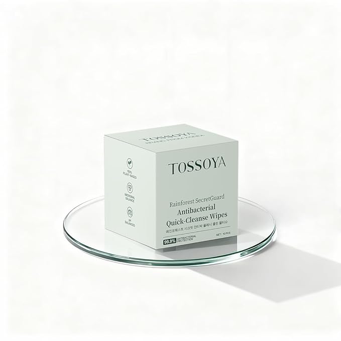 Tossoya™ Gentle Intimate Wipes - pH Balanced Feminine Cleansing Wipes for Sensitive Skin - Quick-Dry & Refreshing Daily Care - Individually Wrapped - Plant-Based Formula -10 Count (Pack of 1)