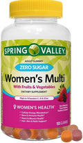 Spring Valley Zero Sugar Women's Multi Gummy, 150 Count, Pack 01 + Daily Supplement Tracker Sticker