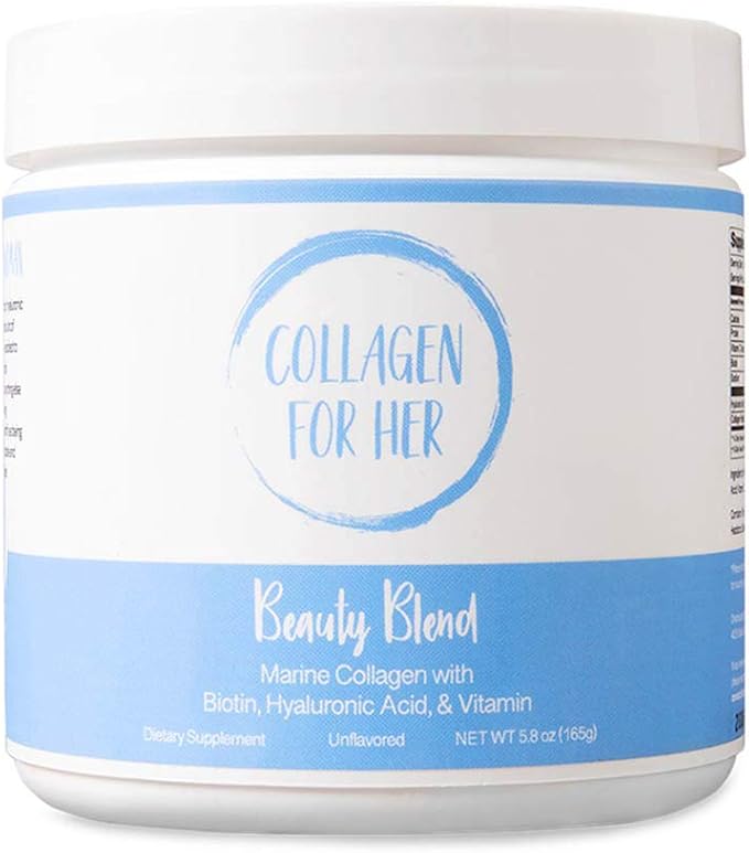 Collagen For Her - Marine Collagen Beauty Blend - Hydrolyzed Collagen Protein Powder, Hyaluronic Acid, Biotin, Vitamin C | Hair, Skin, Nail Supplement for Women (30 Servings)