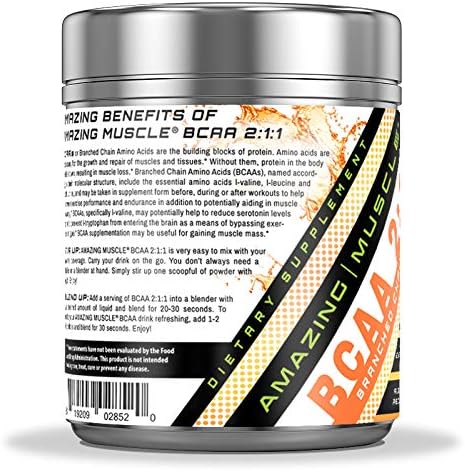 Amazing Muscle 2:1:1 Branched Chain Amino Acids Supplement | 6000 Mg Per Serving Supplement | Pina Colada Flavor | 30 Servings