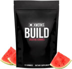 Xwerks Build Creatine Gummies for Men and Women, 120 Count, 100% Pure Creatine Monohydrate, Watermelon Flavored Muscle Building Gummies 4g Per Serving, Pre Workout Anti Melting, 5000mg Total Creatine