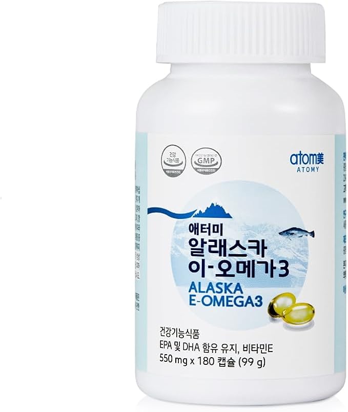 Alaska E-OMEGA3 550mg (180 Capsules) - High Purity EPA & DHA, Vitamin E Supplement, Sustainable Wild-Caught Fish Oil, Small Easy-to-Swallow Softgels, 3-Month Supply
