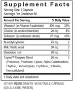 Transformation The Genesis of Good Health Enzymes Professional Protocol Liver Support Formula Supplement with Vitamin A, Herbal Blend & Digestive Enzymes - 60 Capsules