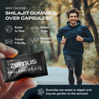 Zemus Himalayan Pure Shilajit Gummies I Lab Tested I Synergistic Blend of Ashwagandha & 5 Mushroom Complex | Fulvic Acid & 85+, Trace Minerals | for Men & Women (60 Count / 8.46 oz, Strawberry)