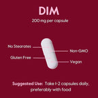 BESTVITE DIM (Diindolylmethane) 200mg with Bioperine (120 Vegetarian Capsules) - No Stearates - Vegan - Non GMO - Gluten Free