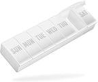 Barhon Pill Organizer Large, Weekly Medicine Pill Organizers, 7 Day Pills Box Case Travel for Big Vitamin Supplements Fish Oil, White