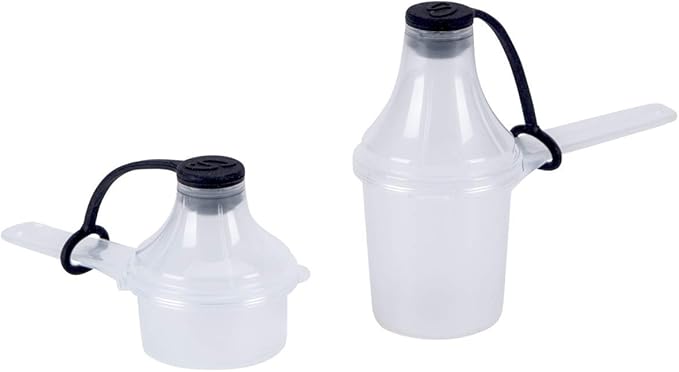 The Scoopie Supplement Container, Scoop, and Funnel System for Pre Workout Powder, Spill Proof Holder Dispenser, Gym and Shaker Bottle Travel Accessory, PACK OF 2, WHITE