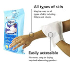 Aqua Wash Reusable Gloves - Medical Grade Pre-Moistened Cleansing Wipes - No Water, Soap, Rinsing or Drying Necessary – All Skin Types – Hypoallergenic - Pack of 12 Gloves