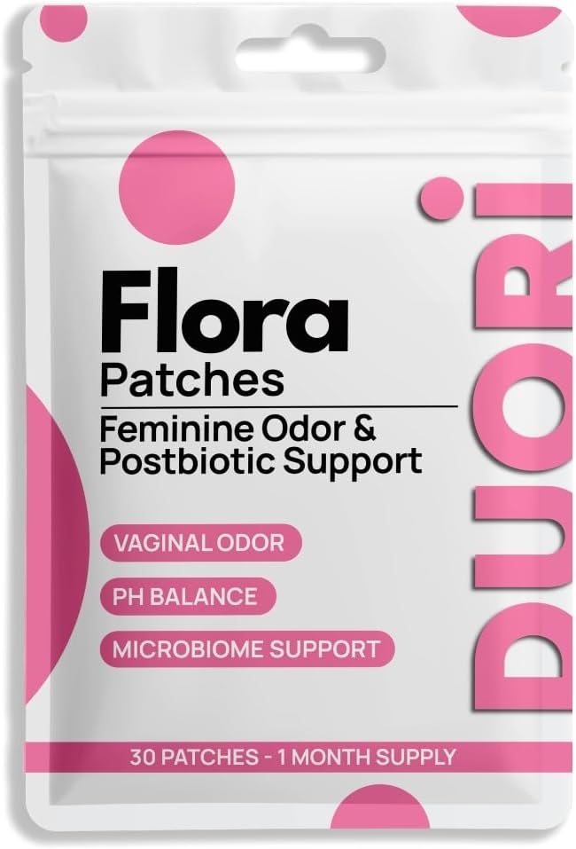 DUORI Flora Patch - Vaginal Postbiotics Support for Women - Promote Healthy Vaginal Odor & Flora - PH Balance with Cranberry Extract - Vitamin C - Zinc - Vegan Daily Vaginal Health Patch - 30 Patches