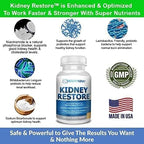 Kidney Cleanse Detox & Repair - Formulated by Kidney Health Expert Living w/Transplant - US Made Kidneys Support Supplement, Detox & Flush - Renal Vitamins 120 Capsules