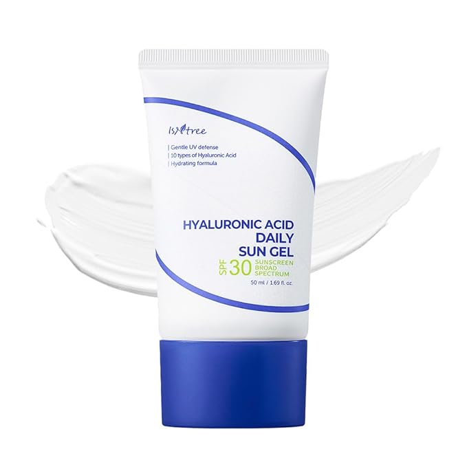 ISNTREE Hyaluronic Acid Daily Sun Gel 50ml, 1.69 fl oz, SPF 30, Korean Skincare, Moisturizing, No White Cast, Lightweight, Mild Formula, Daily SPF, Korean Sunscreen
