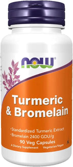 Now Turmeric & Bromelain, 90 Vegetarian Capsules