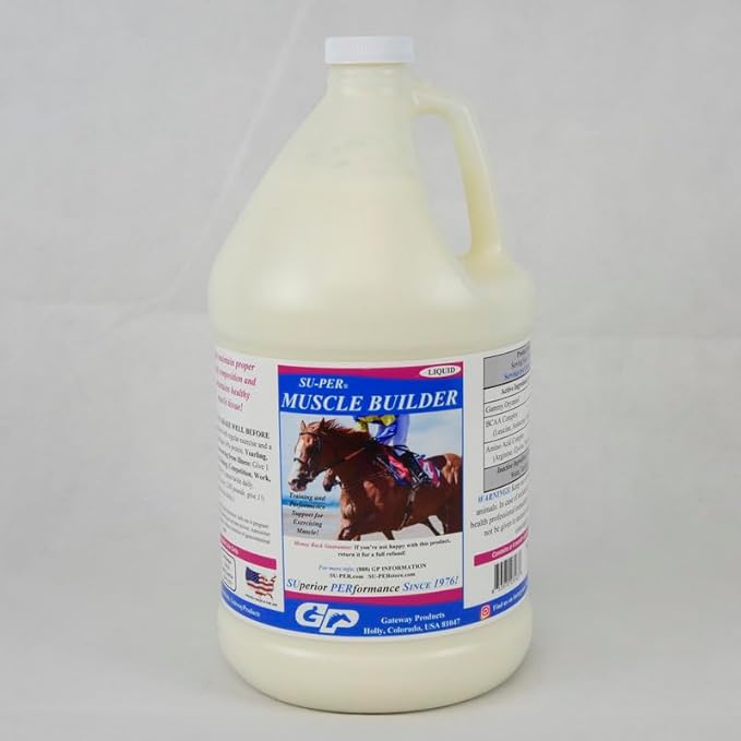 SU-PER Muscle Builder Horse Supplement - Training and Performance Support for Exercising Muscle - 1 Gallon, 4 Month Supply