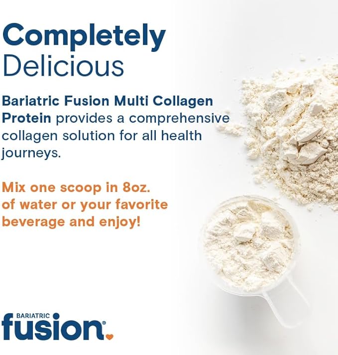 Bariatric Fusion Strawberry Banana Multi Collagen Protein Powder | Plus Joint Support Complex of MSM and Glucosamine | Dairy, Gluten & Soy Free | Non-GMO | 30 Servings