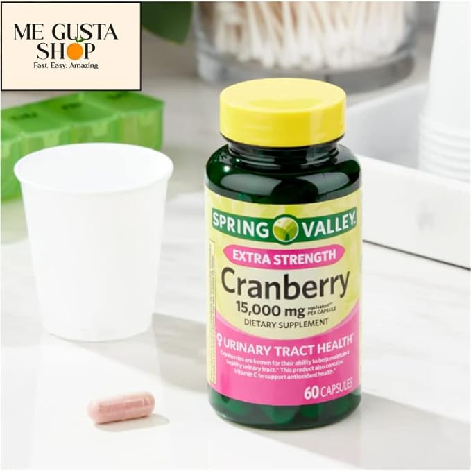 Spring Valley Ultra Triple Strength Cranberry Dietary Supplement, 15,000 mg, 60 Count Includes Pill Organizer