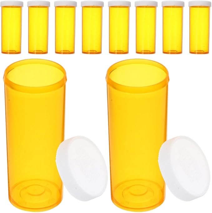 VICASKY 20pcs Small Pill Organizer and Medicine Container Set, Plastic Travel Pill Case with Tight Lid, Compact Empty Organizer for Nutritional Supplements and Tablets in Purse