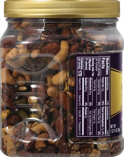 PLANTERS Deluxe Mixed Nuts with Sea Salt,27 oz Resealable Container - Variety Mixed Nuts Snacks with Cashews,Almonds,Pecans,Pistachios & Hazelnuts - Energy Boost - Kosher,(Pack of 2)