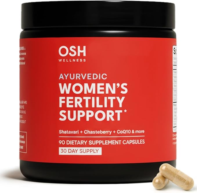 Freshly Moms Ayurvedic Fertility Supplements for Women | Support Ovulation | Conception for Women | Egg Quality | Maca Root, Vitex, & Vitamins | Vegan | 90 Capsules - OSH Wellness