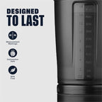 BlenderBottle Shaker Bottle with Pill Organizer and Storage for Protein Powder, Classic V2 ProStak System, 22-Ounce, Midnight Black