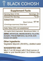 Secrets of the Tribe Black Cohosh Tincture Alcohol-Free Liquid Extract, Responsibly farmed Black Cohosh (Cimicifuga Racemosa) Dried Root (2 FL OZ)