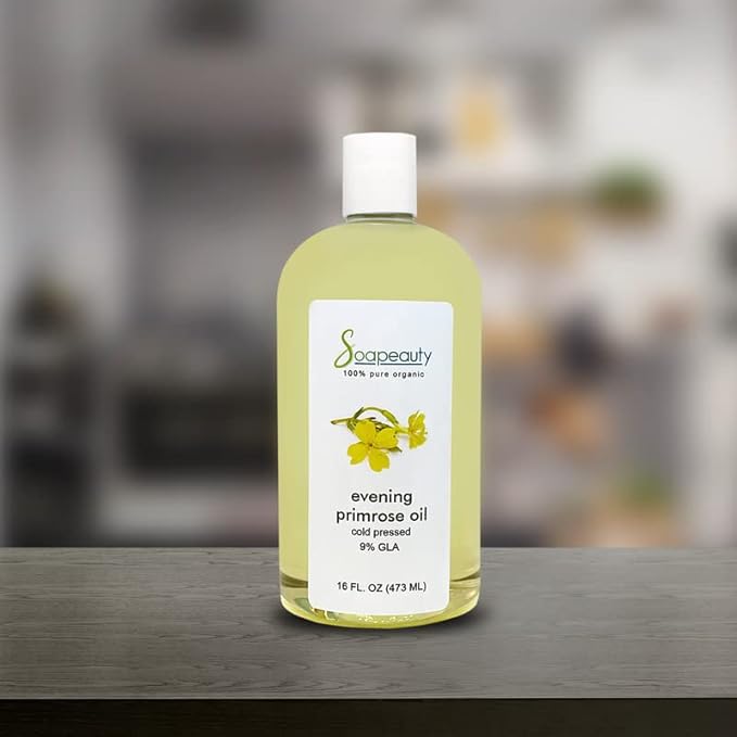Soapeauty Evening Primrose Oil Cold-Pressed and Cold-Filtered Natural Oil. Evening Primrose Oil Contains high Level (9%) of The Essential Fatty Acid Gamma-Linolenic Acid (24 OZ)