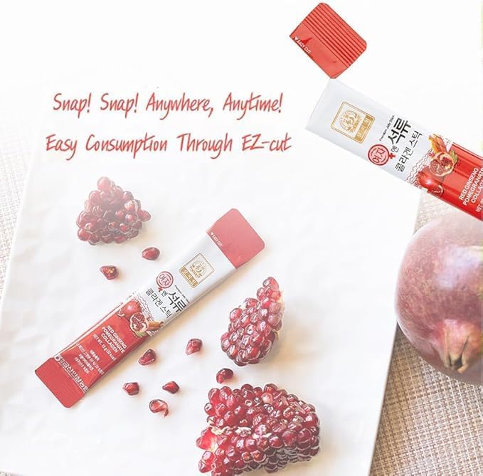 Korean Beauty Baekje Geumsan Women's Pomegranate Collagen Jelly Stick 5.1oz / 6 Count (1 Pack)