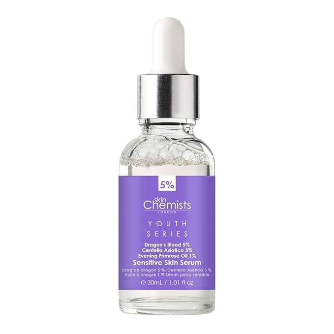 Skin Chemists Sensitive Skin - Dragon's Blood 5%, Centella Asistica 3%, Evening Primrose Oil 1%, Purple