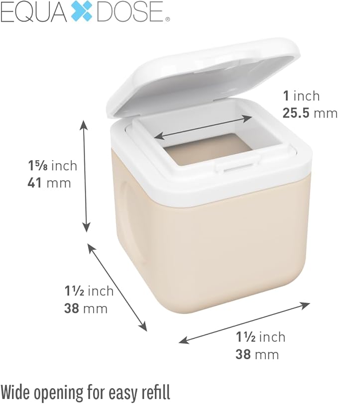 Equadose Magnetic Silicone Storage Container, Modular Supplement & Travel Organizer, Reusable Soft Silicone Vitamin Jar, Fridge-Mountable, Deep Capacity, Secure Flip Lids, Cream, BPA-Free