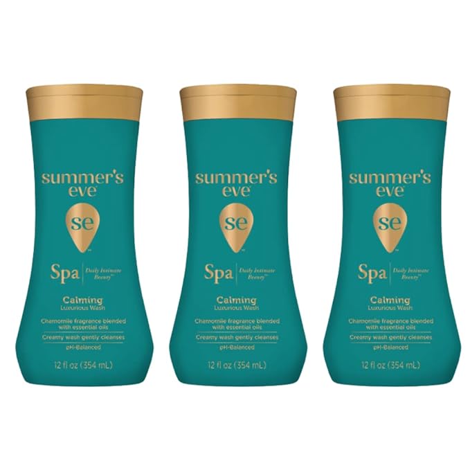 Summer's Eve Spa Daily Intimate Wash, Luxurious Cleansing Feminine Wash, Calming Chamomile pH-Balanced Wash, 12 Fl Oz Bottle (Pack of 3)