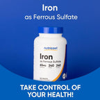 Nutricost Iron (As Ferrous Sulfate) 65mg, 240 Tablets - Non-GMO, Gluten Free (Pack of 2)