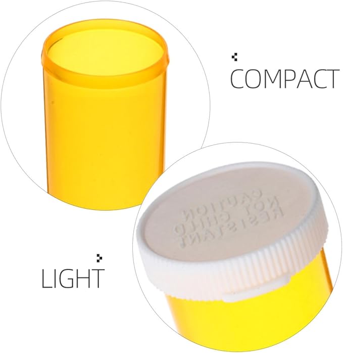 KOMBIUDA 20pcs Travel Vitamins Organizer Small Plastic Pill Dispenser Portable Medication Container Waterproof Plastic Pills Storage Box for Daily Supplements
