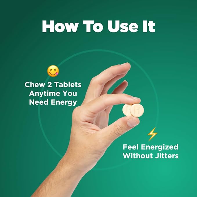 The Anytime You Need Energy Vitamin for Sustained Energy, Focus & Alertness with Jitter-Free Caffeine, 60 Chewable Energy Supplements (30 Servings), Mixed Berry
