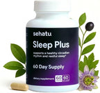 Sleep Plus Supplement | with Melatonin, GABA, Ashwagandha, 5-HTP | for Men and Women Seeking a Healthy Sleep-Wake Schedule and A Relaxed Mood | 60 Count | 60 Day Supply