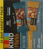 KIND Minis Snack Bars,Dark Chocolate Nuts & Sea Salt and Caramel Almond & Sea Salt,3g Sugar,Gluten Free Bars,Variety Pack,0.7 OZ,20 Count (Pack of 2)