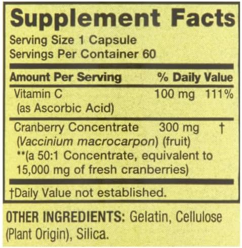Generic Spring Valley Ultra Triple Strength Cranberry Dietary Supplement, 15,000 mg, 60 Count+ Sticker DRI Store.