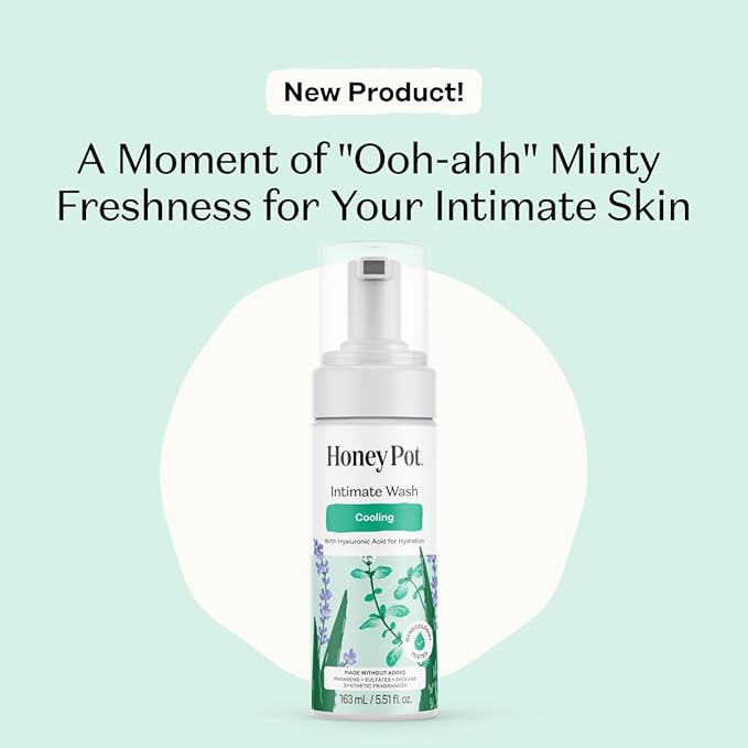 Honey Pot - Feminine Wash - Herbal Infused - Cooling Effect - Sensitive Skin Types - PH Balanced Plant Based Hygiene Products - Cooling - 5.51 Fluid Oz