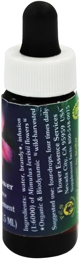 Flower Essence Services Supplement Dropper, Pink Monkey Flower, 0.25 Ounce
