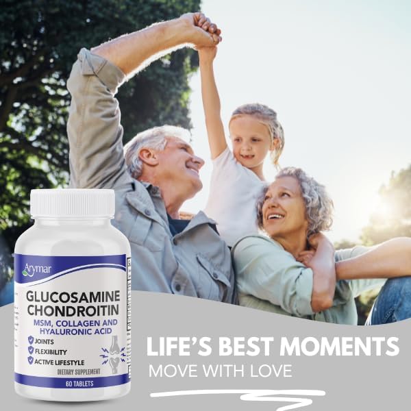 Arymar Glucosamine, Chondroitin, MSM, Collagen & Hyaluronic Acid Supplement 60 Tablets