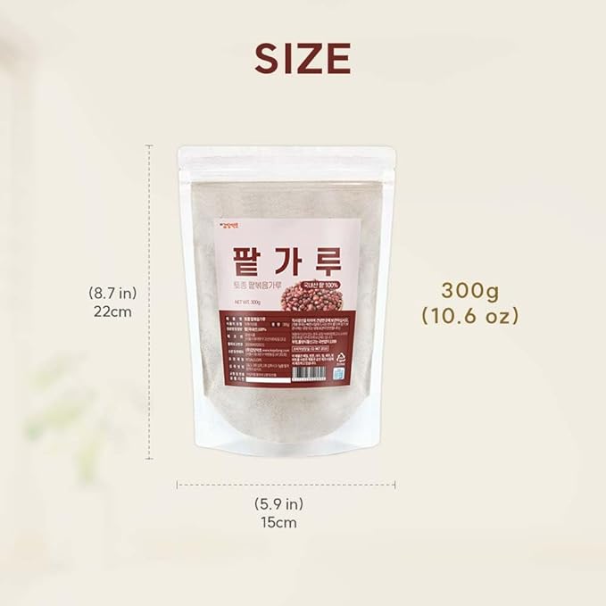 Roasted Korean Red Bean Powder – 100% Toasted Adzuki Beans from Korea, Finely Ground, No Additives, Plant-Based Ingredient for Smoothies, Desserts, Cooking 볶은팥가루 (10.6 oz (300g), Roasted Red Bean)