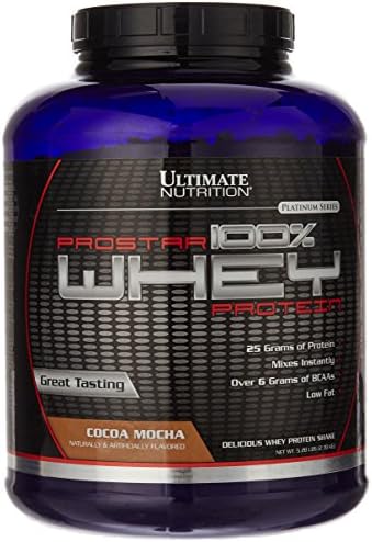 Ultimate Nutrition Prostar Whey Protein Powder Isolate, Gourmet Cocoa Mocha - Low Carb, High Protein Powder Shake for Muscle Gain & Recovery - Low Sodium, Low-Fat & Keto Friendly - 5.28 lbs Tub