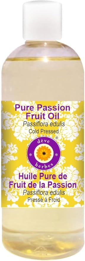 Deve Herbes Pure Passion Fruit Oil (Passiflora edulis) Cold Pressed 200ml (6.76 oz)