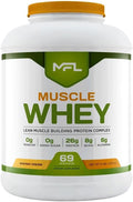 MFL Muscle Whey Protein l 28g of Protein l 8g BCAAs l Keto Friendly l Low Carbs l 5 lbs. (Banana Cream)
