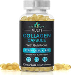 TheraSuva Complete Multi Collagen Complex – Types I, II, III, V & X + Biotin & Vitamin C – Hair, Skin, Nails & Joint Support, 2 Month Supply, 120 Softgels
