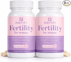 Natifi (2 Bottles Fertility Prenatal Vitamins Regulate Cycles Balance Hormones, Aid Ovulation. Conception Multivitamin for Women. 60 Caps Folic Acid, Myo Inositol, Vitex