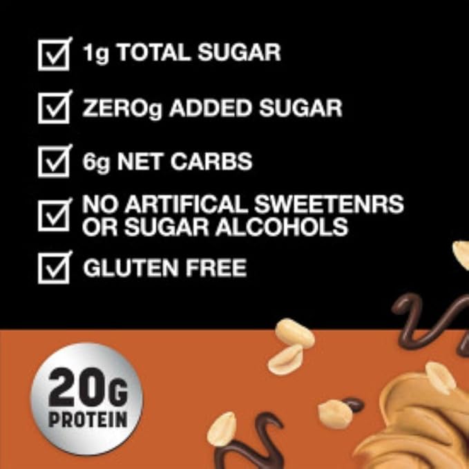 KIND Protein MAX Crispy Chocolate Peanut Butter Snack Bars, 20g of Protein, Keto Friendly, 1g of Sugar Per Bar, Gluten Free, 4 Count Box (Pack of 2)