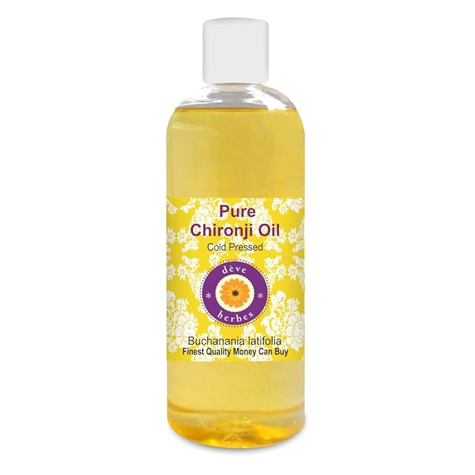 dève herbes Pure Chironji Oil (Buchanania latifolia) 100% Natural Therapeutic Grade Cold Pressed 200ml (6.76 oz)