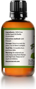 Pure Carrier and Essential Oils for Skin Care, Hair, Body Moisturizer for Face-Anti Aging Skin Care (Perilla Seed Oil, 4 oz)