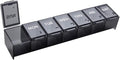 EZY DOSE Weekly 7-Day Pill Organizer, X-Large Vitamin and Medicine Box, Spacious Compartments for Pills and Supplements, Durable Black Design, Easy-Open Lids, Perfect for Home and Travel Use