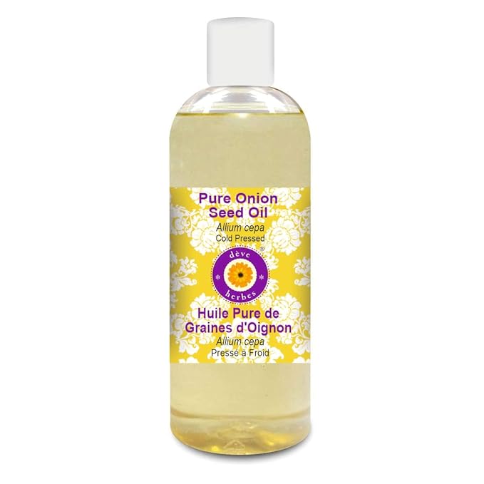 Deve Herbes Pure Onion Seed Oil (Allium cepa) Cold Pressed 200ml (6.76 oz)